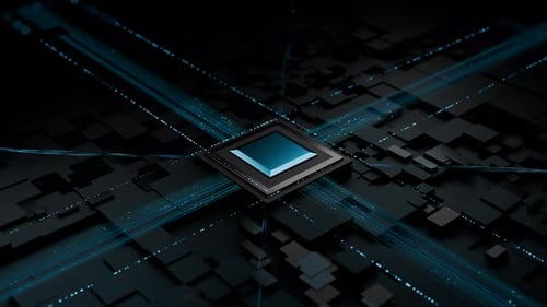 Animated Futuristic CPU Data Flow Technology