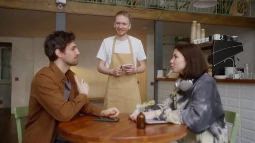 Couple Places Order at Urban Coffee Shop