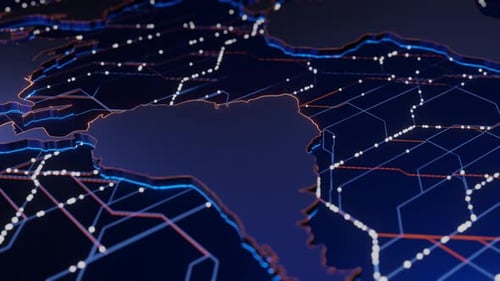 Digitale Verbindung — Globale Erddatenverbindung — 3D-Animation