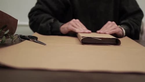Wrapping Book with Brown Paper