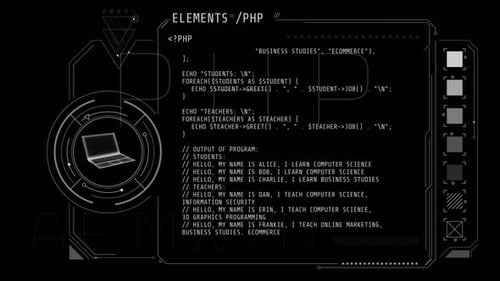 Animation of the Abstract Coding Process in HUD Style