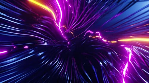 Abstract Cybernetic Neon Data Stream Vortex