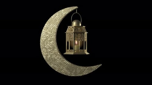 Animation of the moon on a sacred holiday of Ramadan.