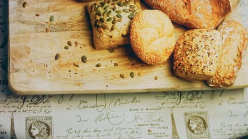 Fresh Baked Bread on Wooden Board