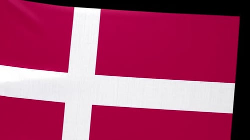 Realistic Waving Flag of Denmark