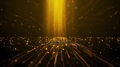 Golden Particle Light Rays Celebration Background