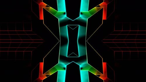 Rainbow Neon Cyberpunk Stair Kaleidoscope Background Vj Loop In 4K