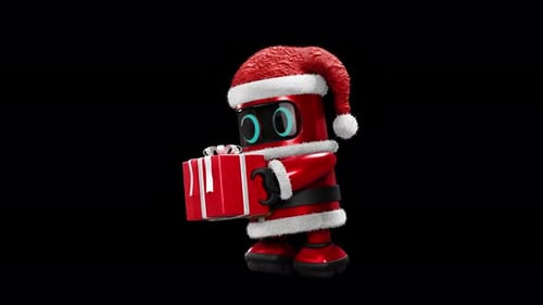 Robot Santa Run mit Geschenkverpackung