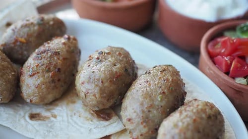 Closeup of Turkey Meatballs on a Plate