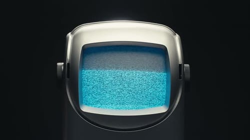 Retro Television with Blue Static
