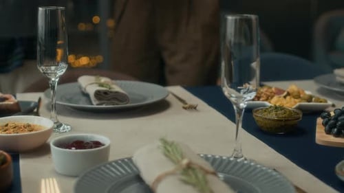 Delicious Food Displayed on Decorated Holiday Dinner Table