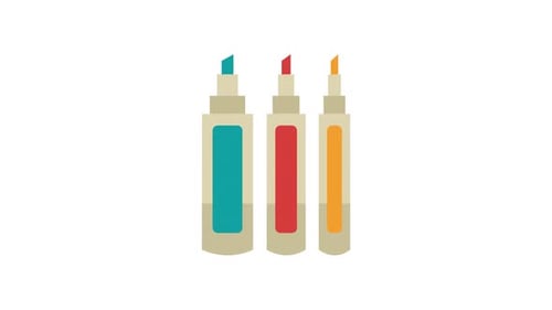 Color Markers Stationery Vector