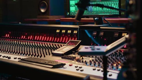 Audio Mixing Board inside a Studio