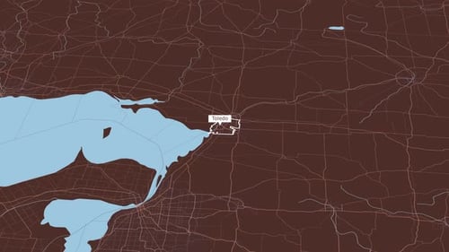 Rotating Map Of Toledo City, USA