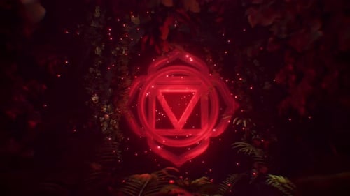 Red Root Chakra VJ Loop Hintergrund Herzschlag pulsierend 60 bpm Muladhara Heilmeditation 3D-Textur