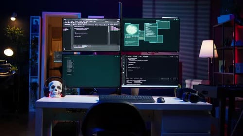 Code Running on Monitors in Empty Apartment Used By Hacker Stealing State Secrets