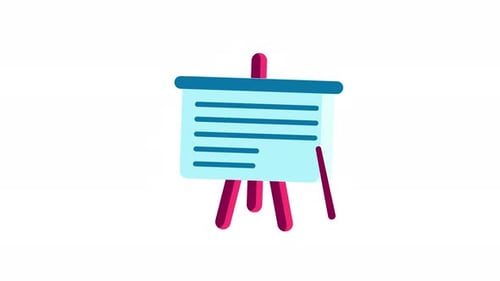 Animierte Präsentationstafel-Symbolvorlage für Besprechung und Projektor