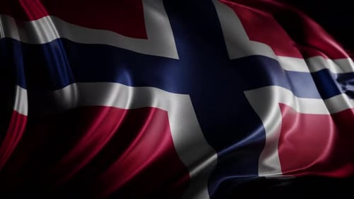 Seamless Looping Animation of Norway National Flag Waving