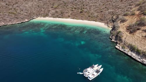 Aerial View of Luxury Tropical Private Beach for Party