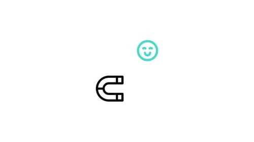 Flat Icon Magnet Attracting Happy Emoji Animation