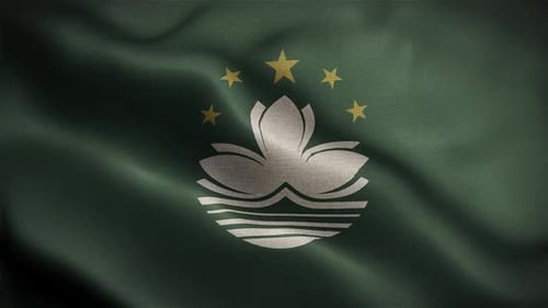 Macau Wavy Flag In The Wind