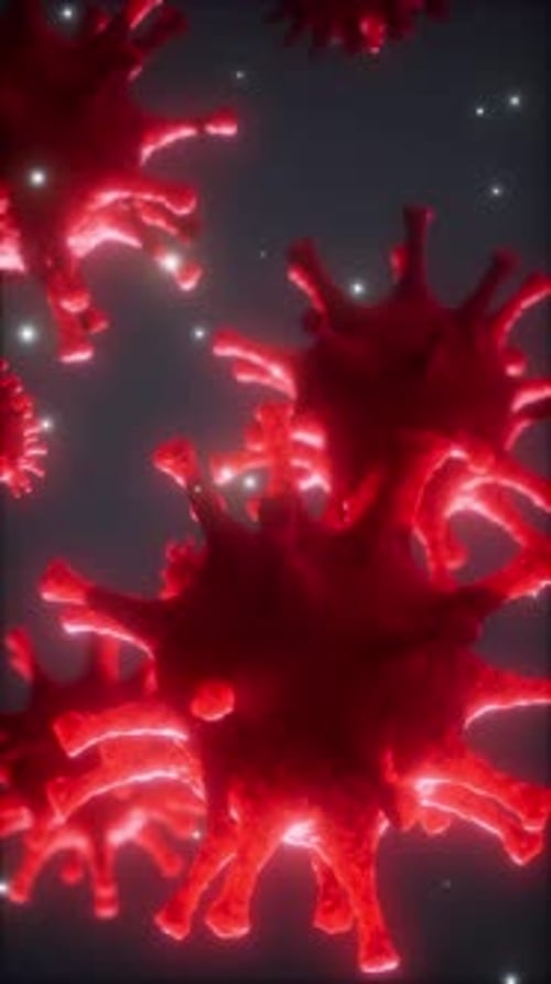 Bacteria Virus or Germs Microorganism Cells Under Microscope with Depth