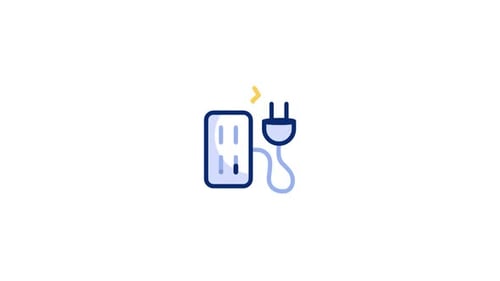 Flat Design Electric Plug Connecting to Outlet Animation