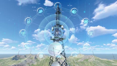 5G Base Station with IoT Communication Concept