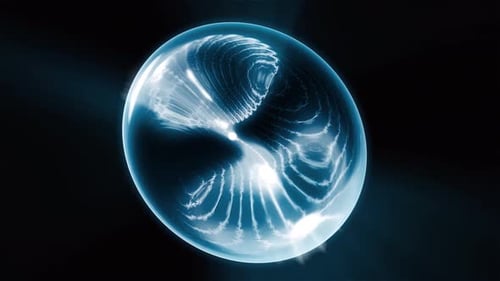 Glowing Blue Energy Sphere Abstract Animation