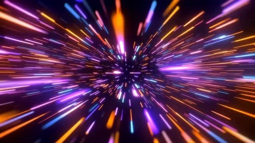 Fast Abstract SciFi Warp Speed Neon Light Streaks