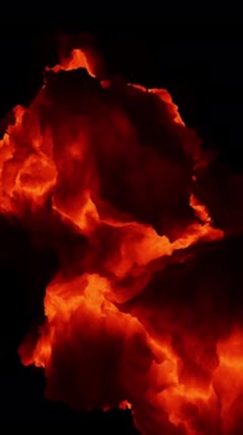 Majestic fire on a black background, slow motion, It can be used as a background 1080x1920