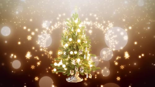 Bucle de fondo brillante de árbol de Navidad 4K
