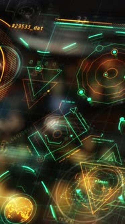 Affichage tête haute futuriste affichant une analyse interactive des données