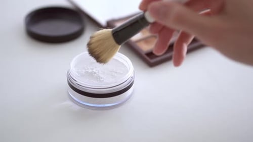 Makeup Brush White Powder