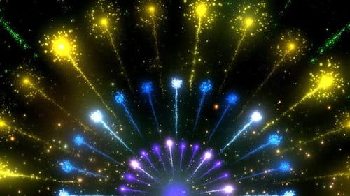 Vibrant Sparkling Particle Fireworks Loop Background