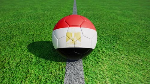 Dynamic 3D Soccer Balls with Country Flags on Football Field