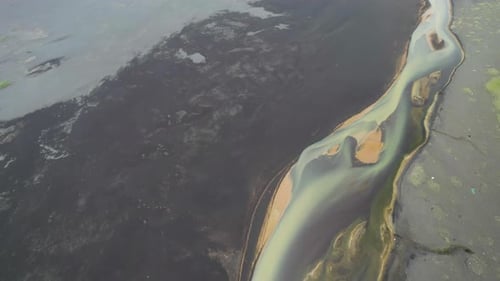 Aerial view of Iceland coastline, Iceland.