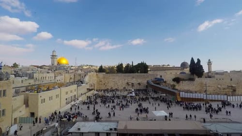Jerusalem Western wall and Dome of the rock, Time lapse