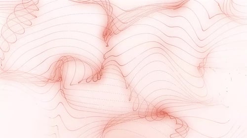 Abstract white color wavy line particle animation