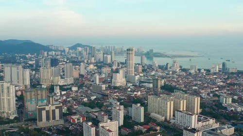 Penang Island aerial view, George Town, Malaysia