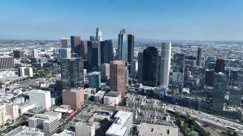 Highrise Buildings At Los Angeles In California United States.