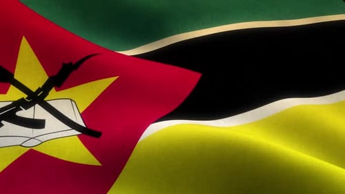 Realistic Waving Flag of Mozambique Animation