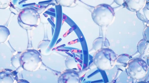 Animated 3D DNA Helix and Molecular Structure Background