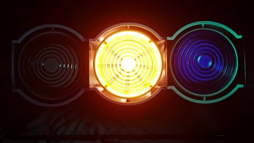 Flashing RGB Lights Close Up