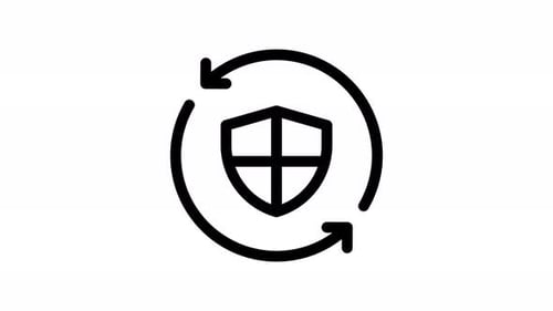 Animated Minimalist Security Shield Icon Loop