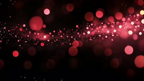 Dynamic Red Sparkle Bokeh Particle Stream Animation
