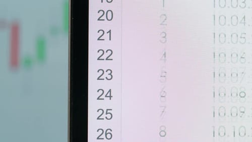Closeup of Financial Cash Flow Data on PC Screen