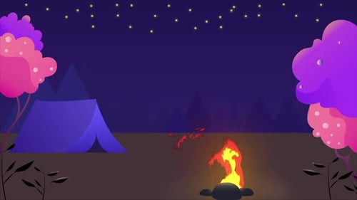 Campfire Night In Magical Forest: Lofi Animation