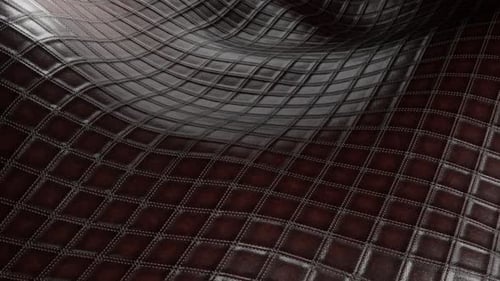 Wave Animation Dark Leather Cushion