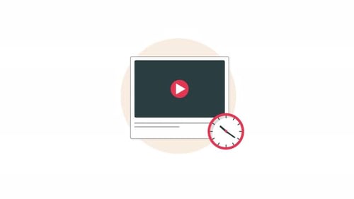 4k Video Player with Clock. Watch Time Concept Animation Video